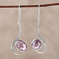 Amethyst dangle earrings, 'Cool Sabarmati'