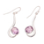 Amethyst dangle earrings, 'Cool Sabarmati' - 8 Carat Amethyst and Polished Silver Dangle Earrings