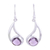 Amethyst dangle earrings, 'Twilight Charm' - Amethyst Dangle Earrings with Sterling Hooks thumbail