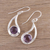 Amethyst dangle earrings, 'Twilight Charm' - Amethyst Dangle Earrings with Sterling Hooks (image 2b) thumbail