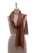 Silk scarf, 'Surya Sunset' - Handwoven Warm Brown 100% Silk Scarf from India thumbail