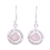 Rose quartz dangle earrings, 'Dawning Charm' - Rose Quartz Earrings in Textured Sterling Silver