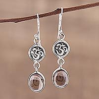 Smoky & Clear Quartz Earrings – Cabochon