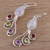 Multi-gemstone dangle earrings, 'Colorful Shower' - Multi-Gemstone and Silver Dangle Earrings from India