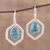 Sterling silver dangle earrings, 'Frozen Pond' - Sterling Silver and Composite Turquoise Earrings from India (image 2) thumbail