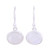 Rainbow moonstone dangle earrings, 'Light Aurora' - Rainbow Moonstone Cabochon and Silver Earrings