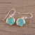 Gold accent chalcedony dangle earrings, 'Dewy Glade' - Aqua Chalcedony Earrings with 18k Gold Accents (image 2c) thumbail