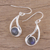 Labradorite dangle earrings, 'Nebulous Charm' - Faceted Labradorite and Silver Dangle Earrings (image 2b) thumbail