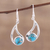 Sterling silver dangle earrings, 'Aqueous Charm' - Sterling and Blue Composite Turquoise Earrings (image 2) thumbail