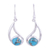 Sterling silver dangle earrings, 'Aqueous Charm' - Sterling and Blue Composite Turquoise Earrings thumbail