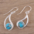 Sterling silver dangle earrings, 'Aqueous Charm' - Sterling and Blue Composite Turquoise Earrings (image 2b) thumbail