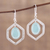 Chalcedony dangle earrings, 'Frozen Dew' - Blue Chalcedony and Sterling Silver Dangle Earrings (image 2) thumbail