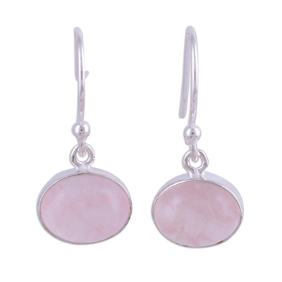 Dangle Earrings with Sterling Silver and Rose Quartz