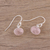 Rose quartz dangle earrings, 'Pink Aurora' - Dangle Earrings with Sterling Silver and Rose Quartz (image 2b) thumbail