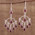 Garnet chandelier earrings, 'Majestic Raindrops' - Garnet and Sterling Silver Chandelier Earrings from India (image 2) thumbail