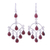 Garnet chandelier earrings, 'Majestic Raindrops' - Garnet and Sterling Silver Chandelier Earrings from India thumbail