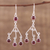 Garnet chandelier earrings, 'Mystic Swing' - Red Garnet Chandelier Earrings from India (image 2) thumbail