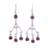 Garnet chandelier earrings, 'Mystic Swing' - Red Garnet Chandelier Earrings from India thumbail
