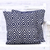 Cotton blend cushion covers, 'Diamonds at Midnight' (pair) - Navy and White Cotton Blend Cushion Covers (Pair)