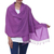Wool shawl, 'Amethyst Fascination' - Artisan Crafted Soft Purple Woven Wool Shawl with Fringe thumbail