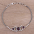 Garnet pendant bracelet, 'Bridge to Delhi' - Garnet Cabochon Pendant Bracelet in Sterling Silver (image 2) thumbail