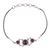 Garnet pendant bracelet, 'Bridge to Delhi' - Garnet Cabochon Pendant Bracelet in Sterling Silver thumbail