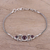 Garnet pendant bracelet, 'Bridge to Delhi' - Garnet Cabochon Pendant Bracelet in Sterling Silver (image 2b) thumbail