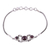 Garnet pendant bracelet, 'Bridge to Delhi' - Garnet Cabochon Pendant Bracelet in Sterling Silver (image 2c) thumbail