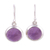 Amethyst dangle earrings, 'Celestial Promise' - Amethyst and Sterling Silver Dangle Earrings from India thumbail