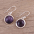 Amethyst dangle earrings, 'Celestial Promise' - Amethyst and Sterling Silver Dangle Earrings from India (image 2b) thumbail