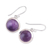 Amethyst dangle earrings, 'Celestial Promise' - Amethyst and Sterling Silver Dangle Earrings from India (image 2c) thumbail