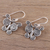 Sterling silver dangle earrings, 'Butterfly Spiral' - Butterfly Themed Sterling Silver Dangle Earrings