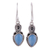 Chalcedony dangle earrings, 'Earthly Crown' - Blue Chalcedony and Sterling Silver Dangle Earrings thumbail