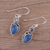 Chalcedony dangle earrings, 'Earthly Crown' - Blue Chalcedony and Sterling Silver Dangle Earrings (image 2b) thumbail
