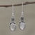 Rainbow moonstone dangle earrings, 'Earthly Crown' - Rainbow Moonstone Cabochon and Sterling Silver Earrings (image 2) thumbail