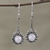 Cultured pearl dangle earrings, 'Inner Radiance' - Cultured Pearl Earrings in Sterling Silver Settings (image 2) thumbail