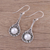 Cultured pearl dangle earrings, 'Inner Radiance' - Cultured Pearl Earrings in Sterling Silver Settings (image 2b) thumbail