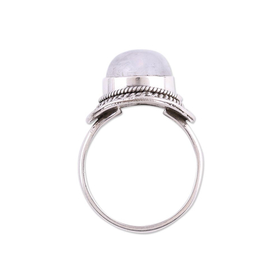 Rainbow moonstone cocktail ring, 'Mystical Delight' - Sterling Silver and Rainbow Moonstone Cocktail Ring