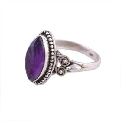 Amethyst and Sterling Silver Cocktail Ring from India - Captivating ...