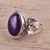 Amethyst cocktail ring, 'Paradise Found' - Amethyst Cabochon Cocktail Ring in Sterling Silver (image 2) thumbail