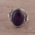 Amethyst cocktail ring, 'Paradise Found' - Amethyst Cabochon Cocktail Ring in Sterling Silver (image 2b) thumbail