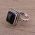 Onyx cocktail ring, 'Block Party' - Bezel Set Onyx and Sterling Silver Cocktail Ring (image 2b) thumbail