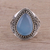 Chalcedony cocktail ring, 'Charismatic Blue Charm' - Sterling Silver Blue Chalcedony Cocktail Ring (image 2) thumbail