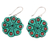 Ceramic dangle earrings, 'Floral Abstraction' - Hand Crafted Ceramic Dangle Earrings from India