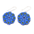 Ceramic dangle earrings, 'Blue Floral Abstraction' - Hand Crafted Ceramic Dangle Earrings from India