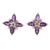 Rhodium plated amethyst button earrings, 'Gentian Blossom' - Floral Motif Amethyst Button Earrings from India thumbail