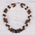Collar de hilo de perlas cultivadas y unakita - Collar de Unakita y Perlas Cultivadas con Cuarzo Ahumado