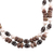 Unakite and cultured pearl strand necklace, 'Terra Firma' - Unakite and Cultured Pearl Necklace with Smoky Quartz