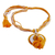 Halskette mit Keramikanhänger, „Sonnenaufgang in Kyoto“ - Handgefertigte Halskette mit orangefarbenem und gelbem Keramikanhänger
