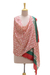 Mantón de seda - Mantón de seda floral multicolor tejido a mano de la India